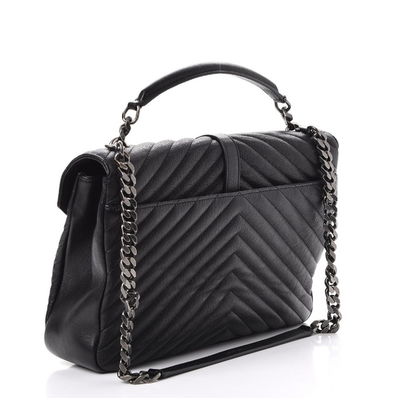 Saint Laurent Large College bag Black & Gunmetal - Picture 3 of 8